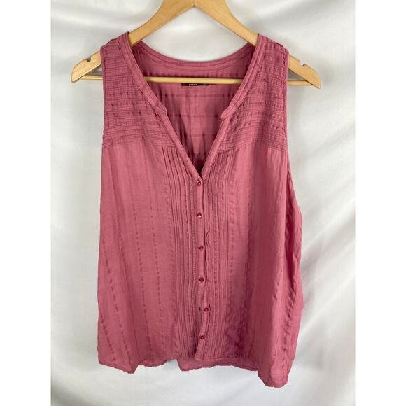 Prana Nieves Cassie Mauve Button Down Blouse Size XL - Picture 3 of 6